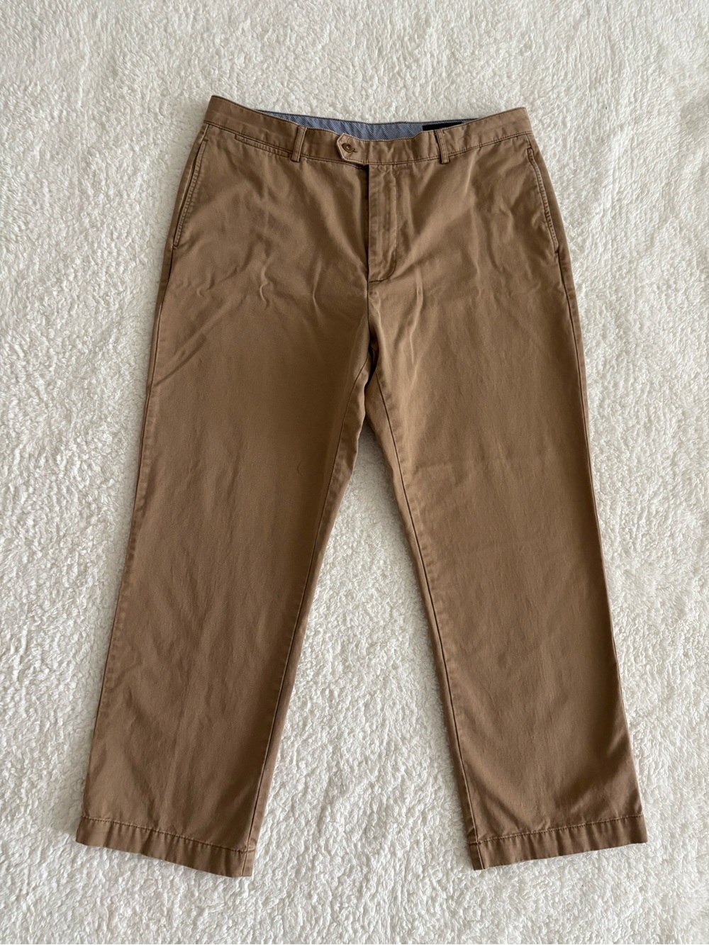 Cremieux Men’s Brown Chino Pants Size 36x29 100% Cotton Flat Front Trousers